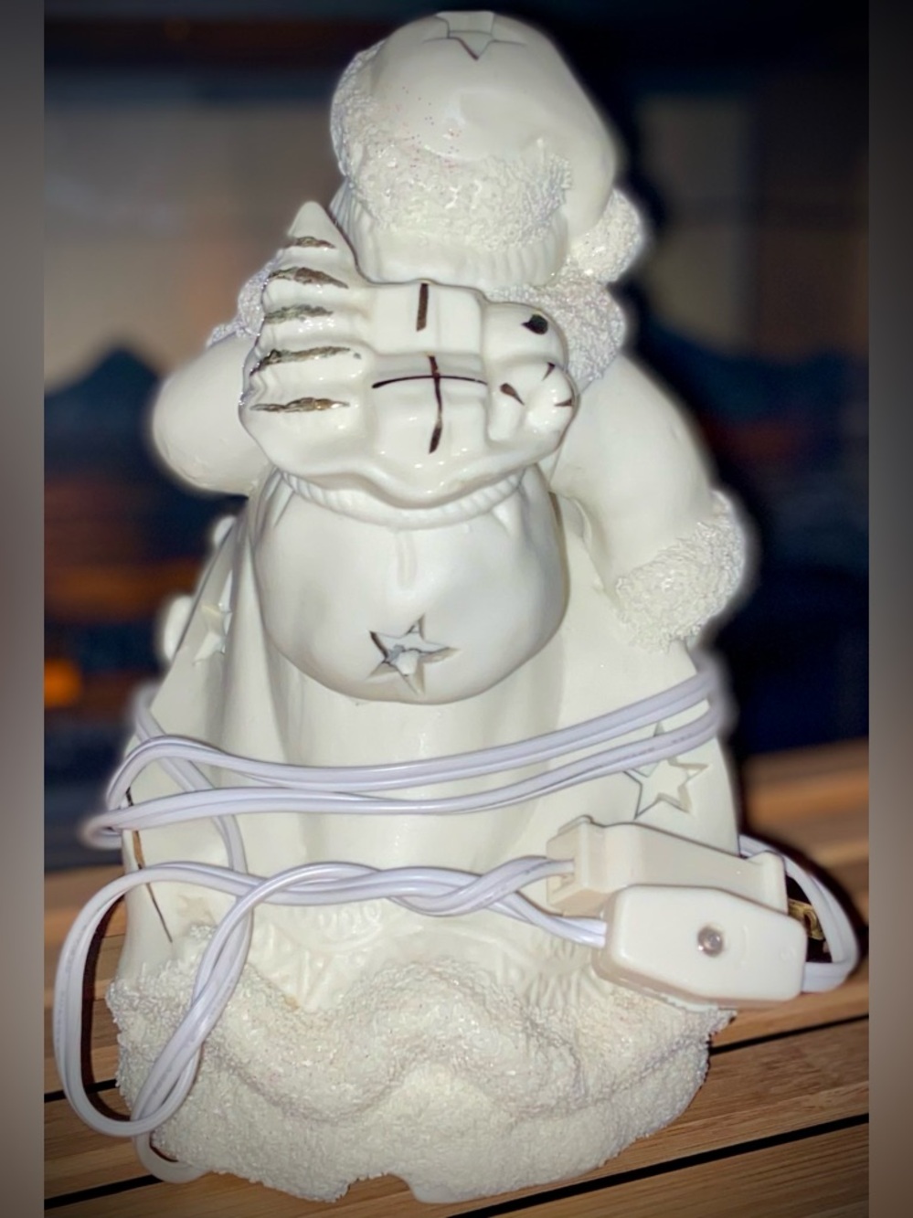 Lenox Vintage/Works White Ceramic Santa w/Red Night Light Glowing Holiday Decor - Picture 5 of 16